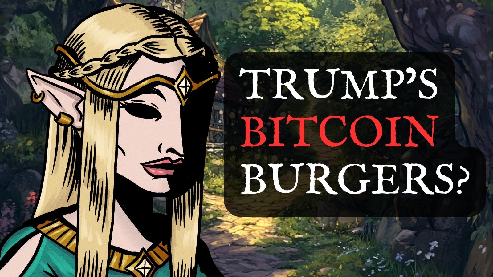 Cover Image for Trump Pays for Burgers with Bitcoin, Plus $30 Million Investment in TON – Whispervale Rumours From The Tavern